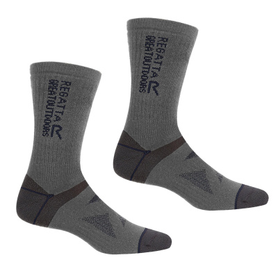 Adult's 2 Pair Wool Hiker Socks, N20, 6-8