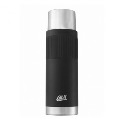 Termoss Esbit Sculptor Vacuum Flask With Silicon Sleeve 1L, Melns, 1 L