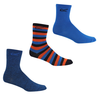 Kid`s 3 Pair Outdoor Socks, Z9N, 13-2
