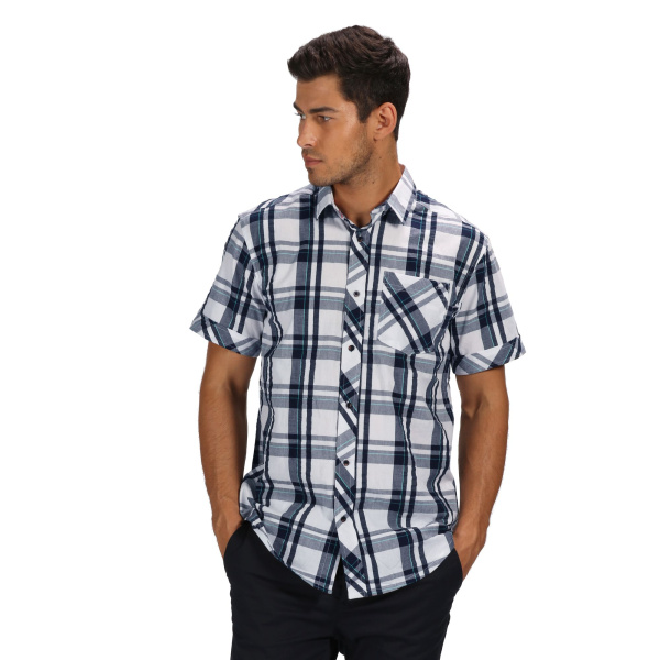 Men`s Deakin III Short Sleeve Checked Shirt, 2A7, S